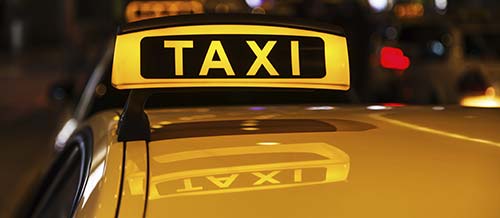 A Stephenville taxi cab signifying the variety of taxi services near the Days Inn Stephenville hotel